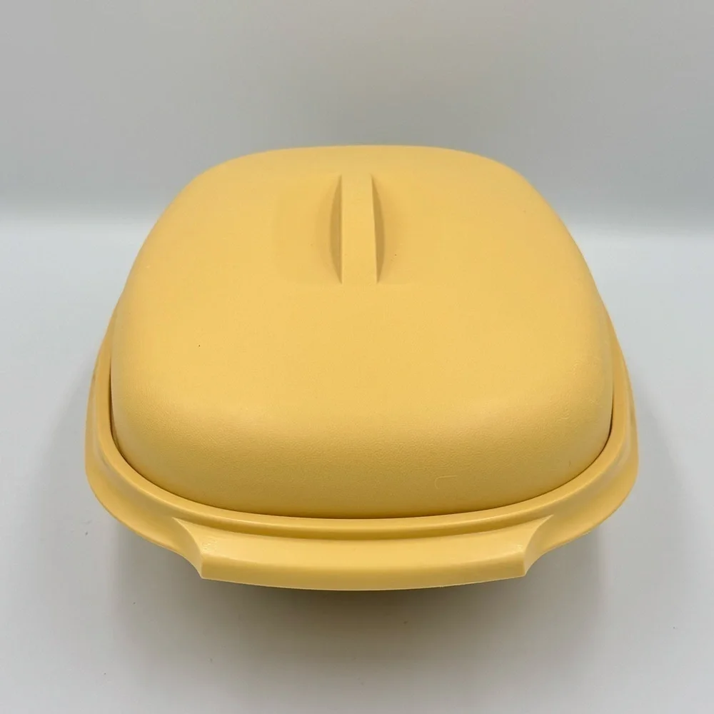Vintage Tupperware Harvest Gold 3pc Microwave Vegetable Steamer